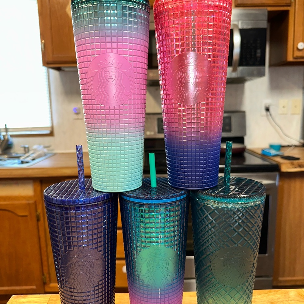 Starbucks Vibrant Gradient Tumblers - Pink, Purple, Teal COLD CUPS